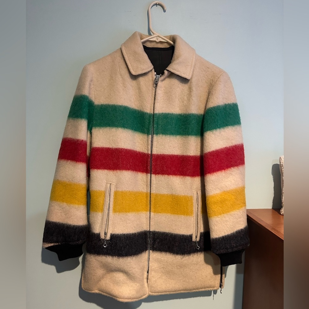 Vintage Hudson Bay Reversible Wool Hooded Jacket
